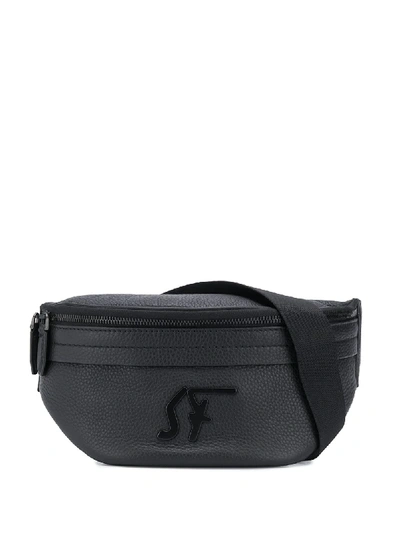 Shop Ferragamo Logo Plaque Belt Bag In Black