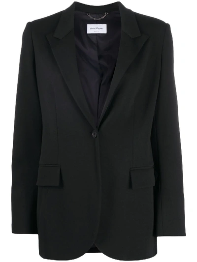 Shop Ferragamo Single-button Blazer In Black