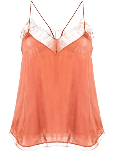 Shop Iro Lace-detail Camisole Top In Orange