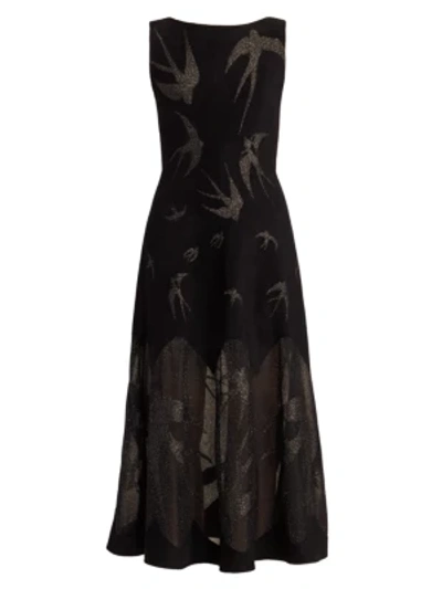 Shop Alaïa Sleeveless Glitter Knit Cocktail Dress In Noir