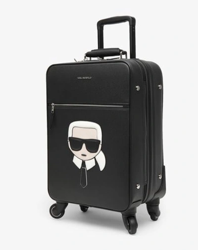 Shop Karl Lagerfeld Wheeled Luggage In Black