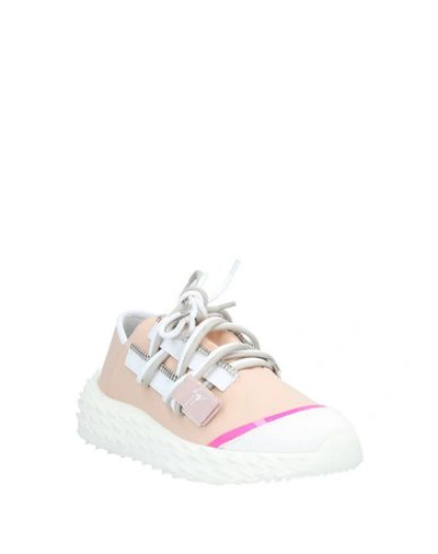 Shop Giuseppe Zanotti Woman Sneakers Blush Size 8 Soft Leather, Textile Fibers In Pink