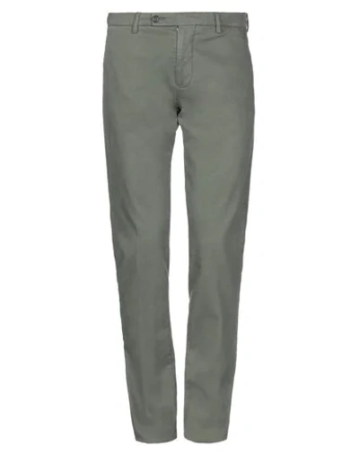 Shop Berwich Man Pants Military Green Size 40 Cotton, Elastane