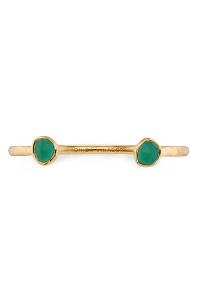 Shop Monica Vinader Siren Semiprecious Stone Wrist Cuff In Green Onyx/ Yellow Gold