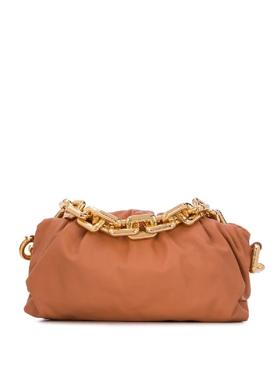 Shop Bottega Veneta The Chain Pouch Leather Bag In Brown