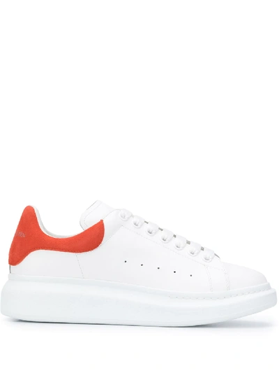 Shop Alexander Mcqueen Oversized Low-top Sneakers In White ,orange