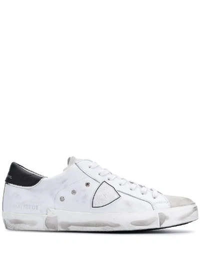 Shop Philippe Model Paris Prsx Distressed Sneakers In White