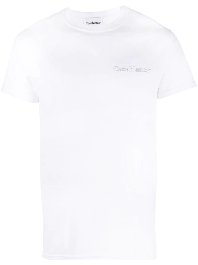 Shop Casablanca Chest Logo T-shirt In White