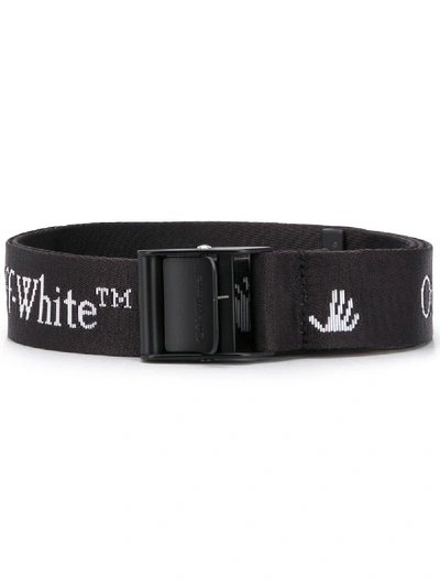 Shop Off-white Logo-print Buckle Belt In Black