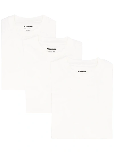 Shop Jil Sander Three-pack Cotton T-shirt Set In White