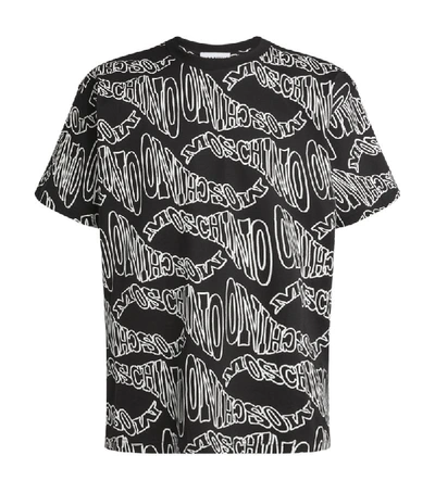 Shop Moschino Oversized Warped Logo T-shirt