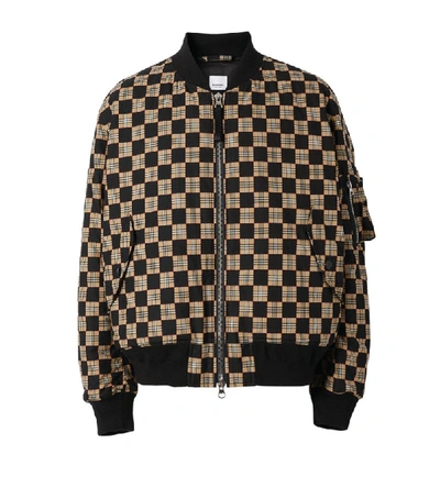 Shop Burberry Chequer Bomber Jacket