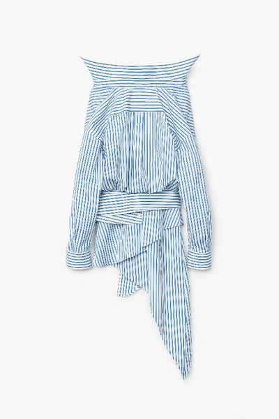 Shop Alexander Wang Deconstructed Shirt Dress In White/blue