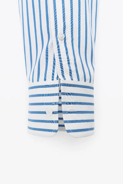 Shop Alexander Wang Asymmetric Deconstructed Shirt Dress In White/blue