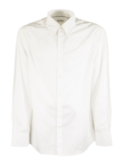 Shop Brunello Cucinelli Twill Shirt In White