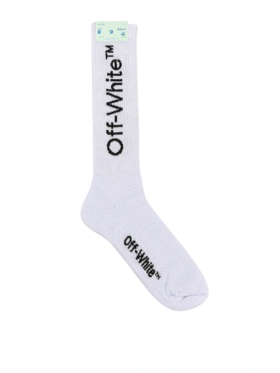 Shop Off-white Logo Embroidery Socks In White