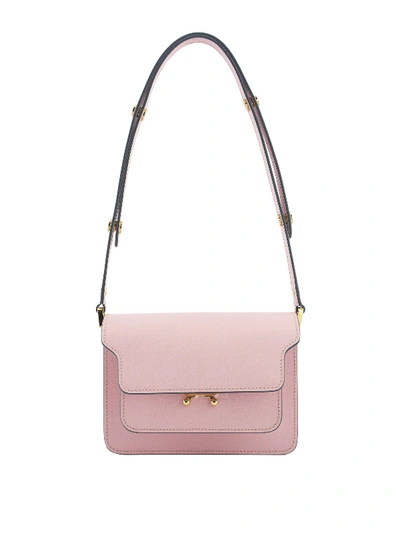 Shop Marni Trunk Mini Saffiano Leather Bag In Pink