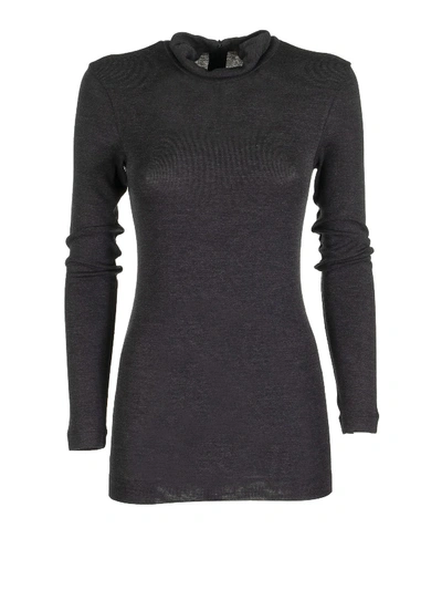 Shop Brunello Cucinelli Wool Turtleneck Sweater In Dark Grey