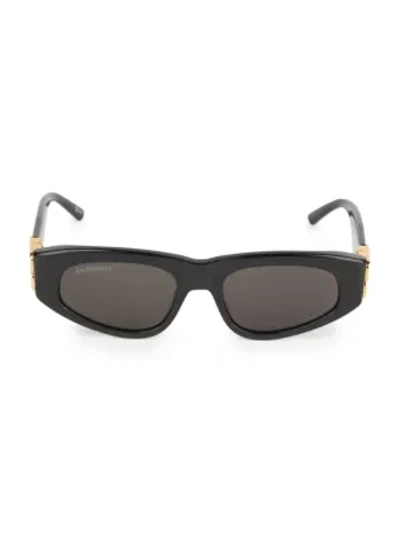 Shop Balenciaga 53mm Narrow Sunglasses In Black