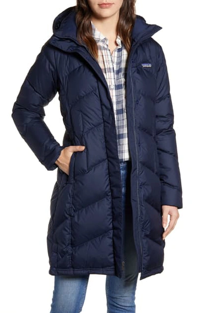 Shop Patagonia Down With It Hooded Down Parka In New Navy