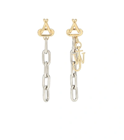 Shop Jw Anderson Loop Chain Drop Earrings In Silver