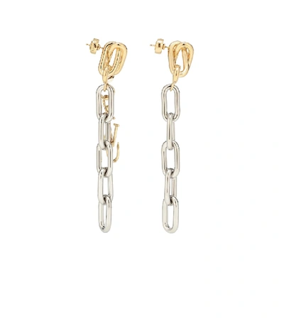 Shop Jw Anderson Loop Chain Drop Earrings In Silver