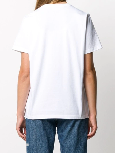 Shop Ganni Graphic-print T-shirt In White