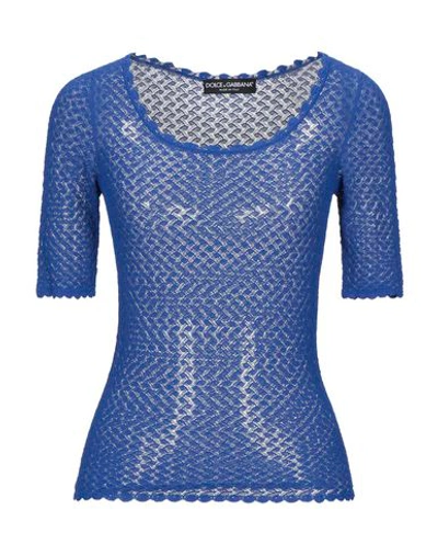 Shop Dolce & Gabbana Woman Sweater Blue Size 0 Viscose, Polyester