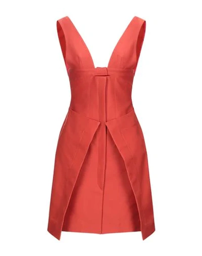 Shop Jacquemus Woman Mini Dress Rust Size 6 Cotton, Viscose In Red