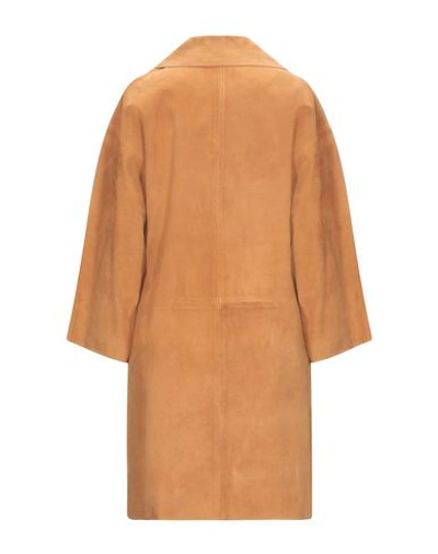 Shop Theory Woman Overcoat & Trench Coat Camel Size M Lambskin