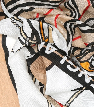 Shop Burberry Printed Cotton And Silk Scarf In Multicoloured