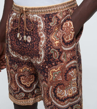 Shop Nanushka Doxxi Paisley Shorts In Brown