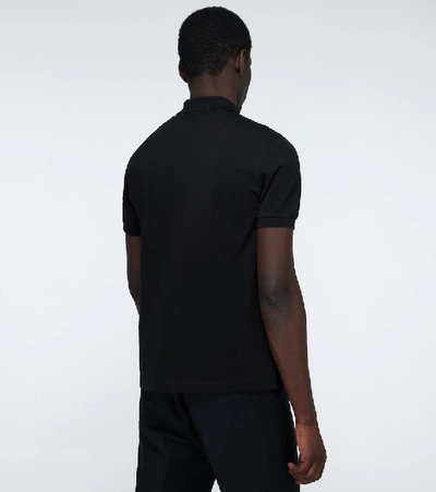 Shop Fendi Polo Shirt With Ff Placket In Black