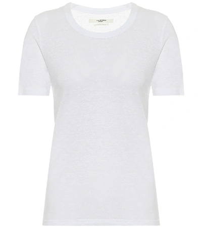 Shop Isabel Marant Étoile Killian Linen T-shirt In White