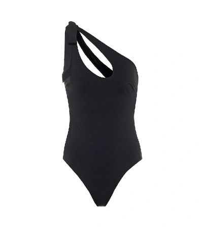 Shop Zimmermann Empire Teardrop One-shoulder Swimsuit In Black