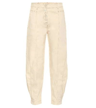 Shop Ulla Johnson Brodie High-rise Tapered Jeans In White