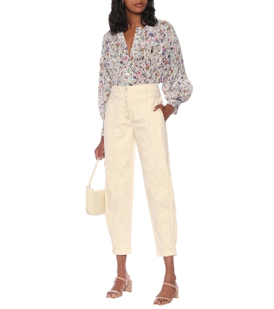 Shop Ulla Johnson Brodie High-rise Tapered Jeans In White