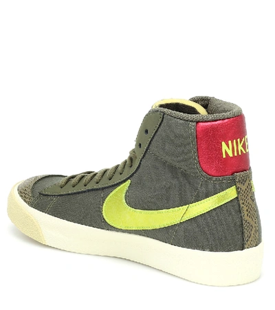 Shop Nike Blazer Mid '77 Leather Sneakers In Green