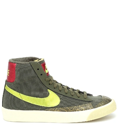 Shop Nike Blazer Mid '77 Leather Sneakers In Green