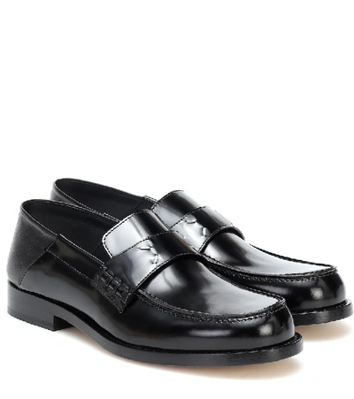 Shop Maison Margiela Leather Loafers In Black