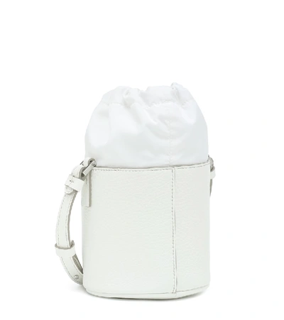 Shop Maison Margiela 5ac Mini Leather Bucket Bag In White