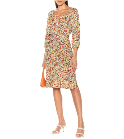 Shop Velvet Aila Floral Midi Skirt In Multicoloured