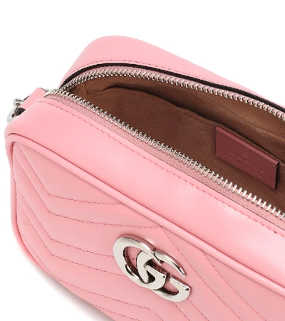 Shop Gucci Gg Marmont Mini Crossbody Bag In Pink