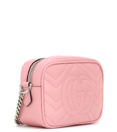 Shop Gucci Gg Marmont Mini Crossbody Bag In Pink
