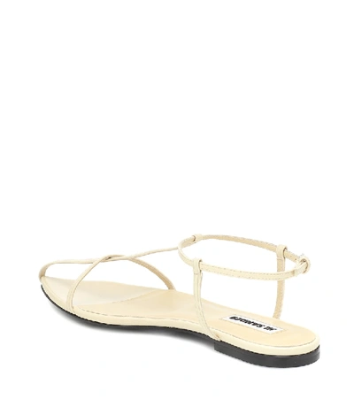 Shop Jil Sander Caged Leather Sandals In White