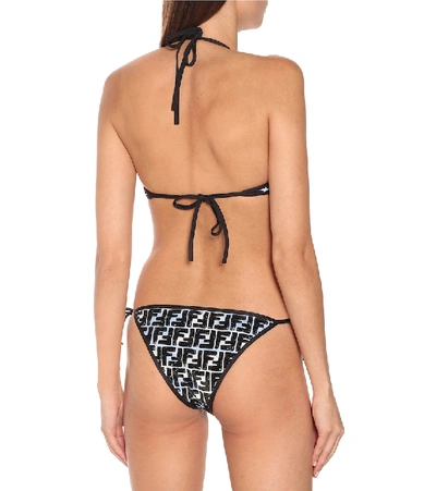 Shop Fendi Reversible Chenille Bikini In Black