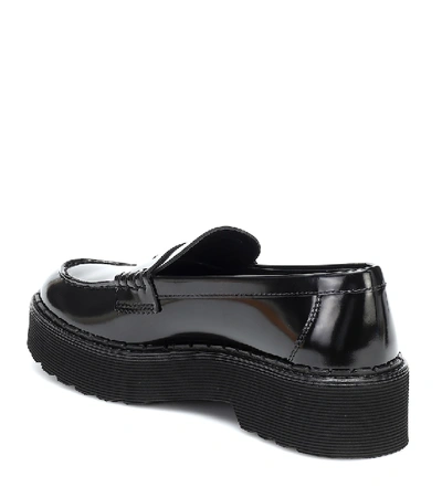 Shop Tod's Patent Leather Platform Loafers In Black