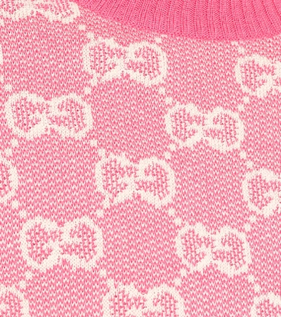 Shop Gucci Gg Wool And Cotton Piqué Sweater In Pink