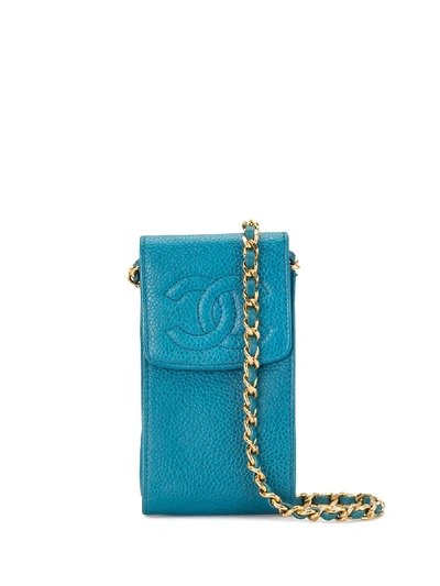 Pre-owned Chanel 1995 Pochette Shoulder Bag In Blue