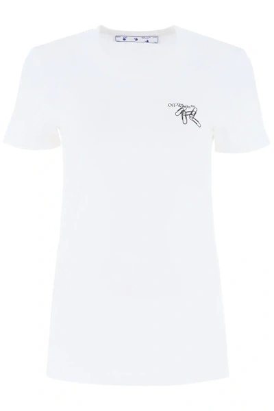 Shop Off-white Paper Clip Print T-shirt In White,black